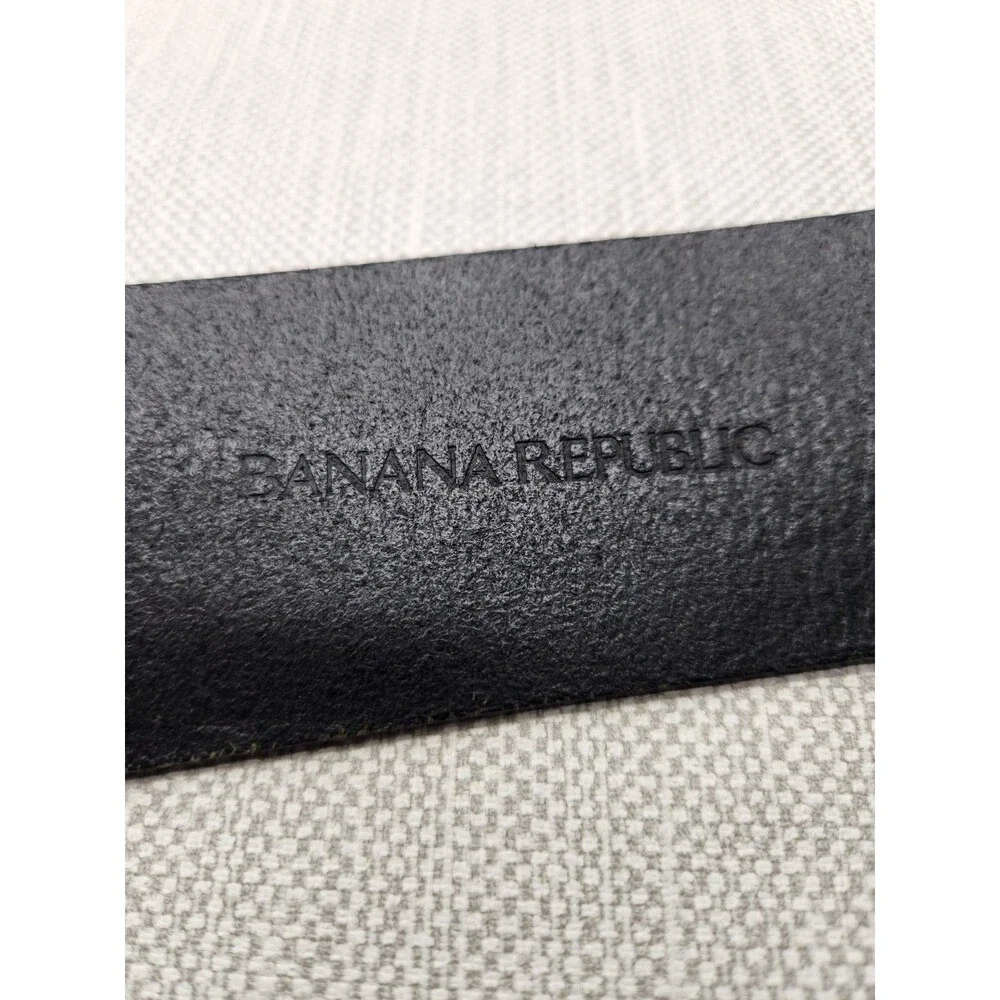 Banana Republic Medium Belt Black Italian Leather Wide Made In Italy